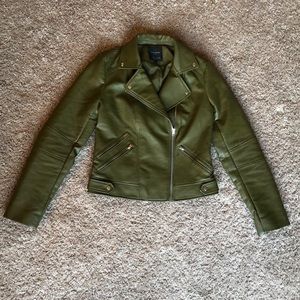 Zara Faux Leather Moto Zip Jacket - Size Medium